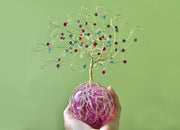 pink tree of life with cremation ash